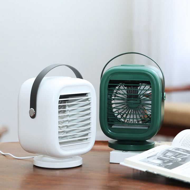 Water-Cooled Desk Fan with Mist, Portable Personal Cooler