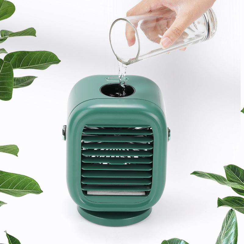 Water-Cooled Desk Fan with Mist, Portable Personal Cooler