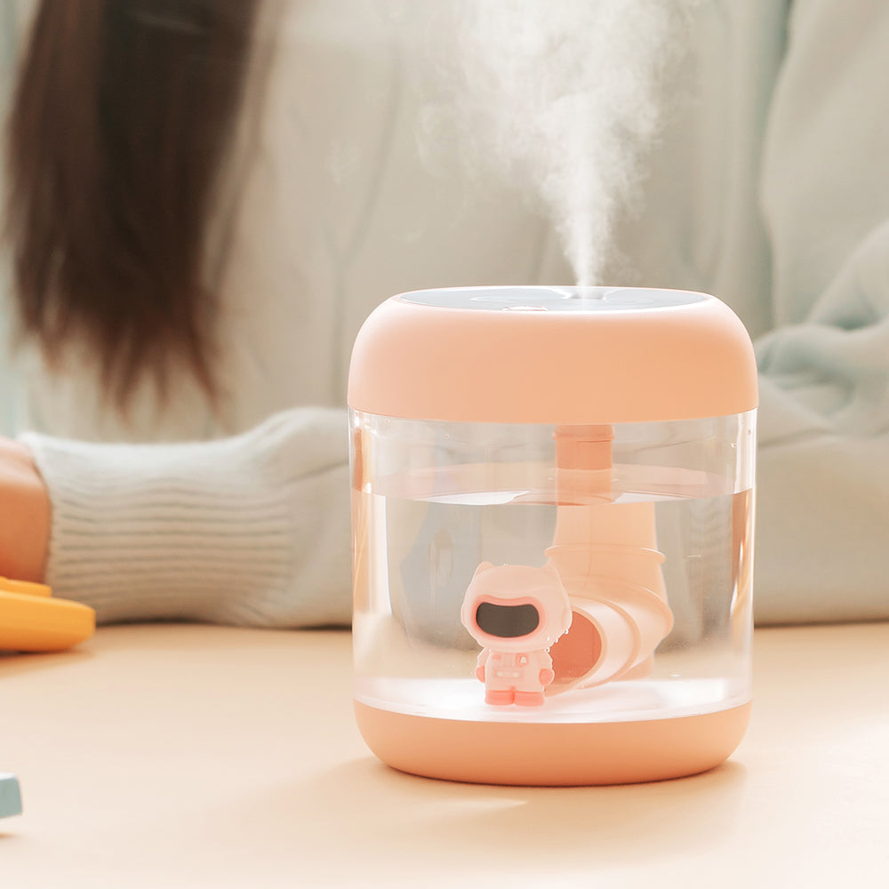 Cute Mini USB Desk Humidifier with Figurine LED Glow