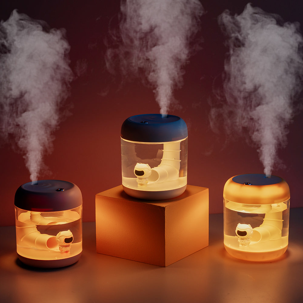 Cute Mini USB Desk Humidifier with Figurine LED Glow