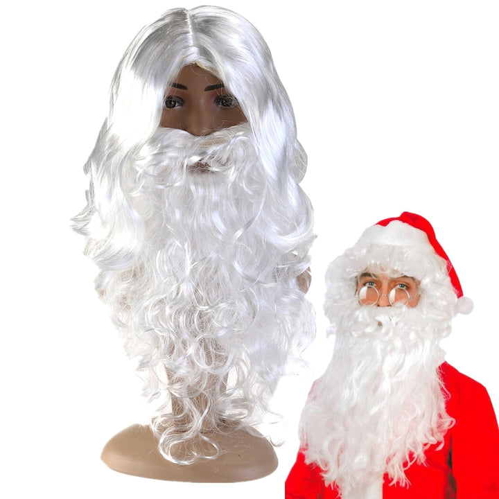 Santa Wig, Beard & Moustache Costume Set for Parties