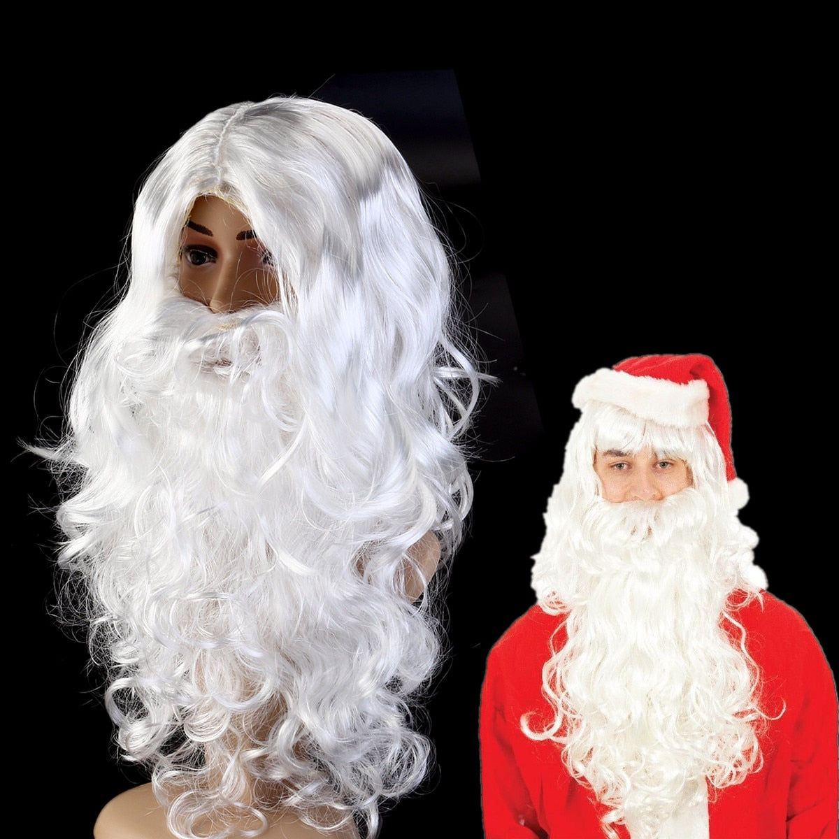 Santa Wig, Beard & Moustache Costume Set for Parties