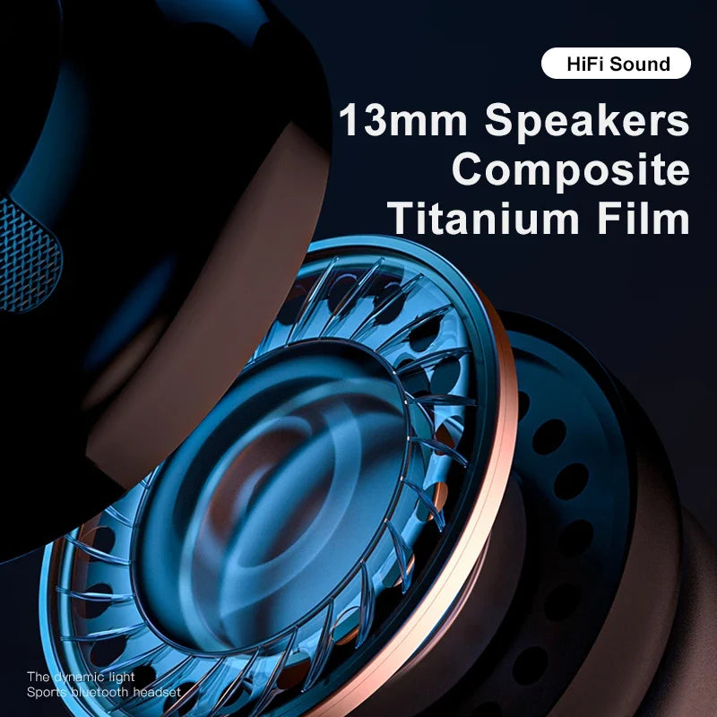 Wireless Glowing LED Neckband Headphones for Night Runs