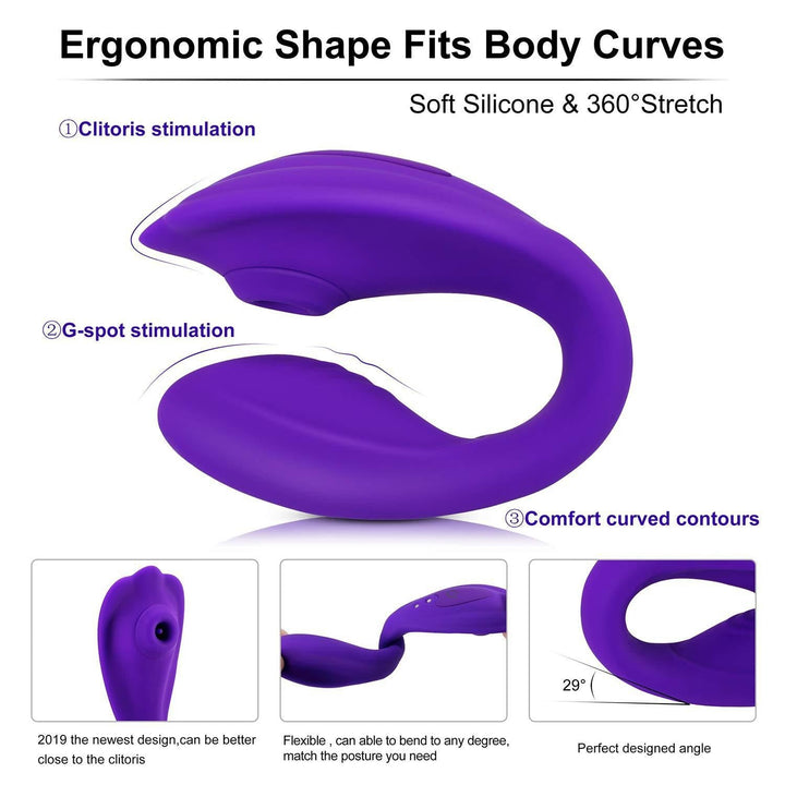 Wearable Vibrator for Hands-Free Couples Play, Purple