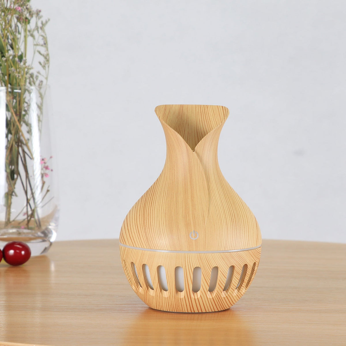 Decorative Wood Grain Humidifier with LED Ambient Glow