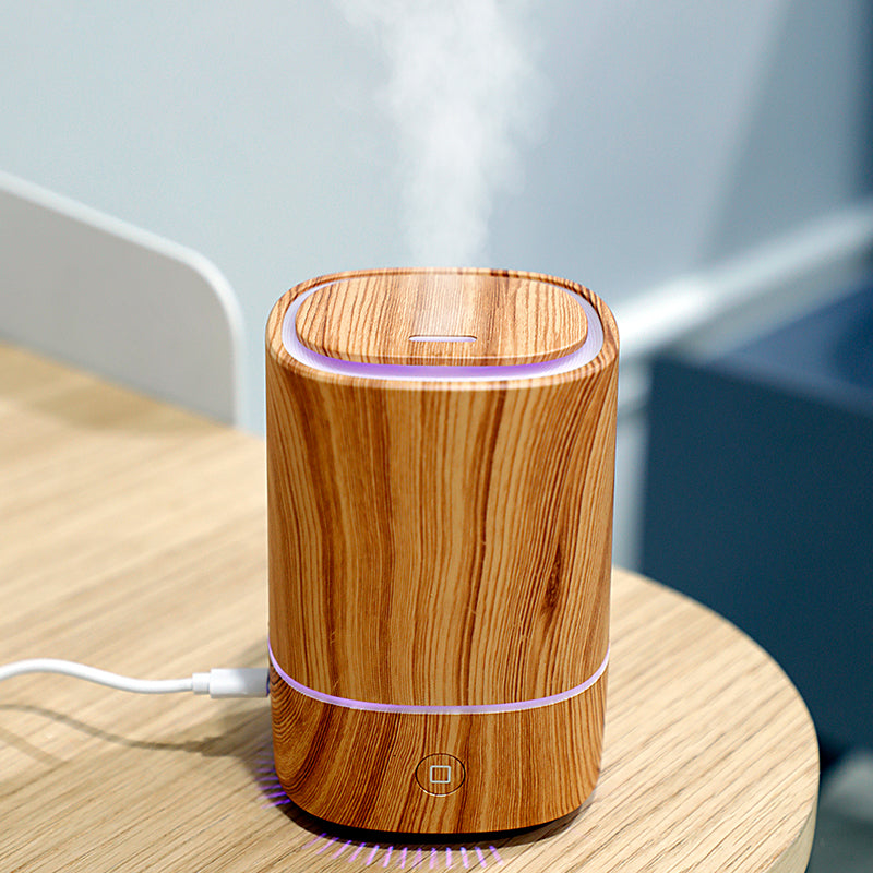 Wood Grain Aroma Diffuser for Calm Mist and LED Glow