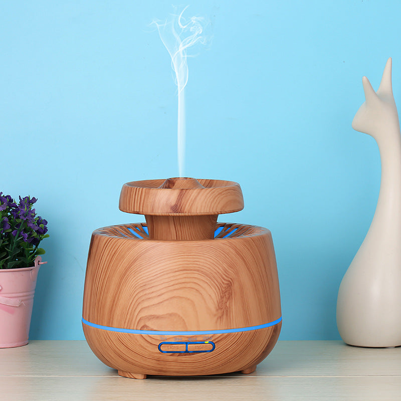 Wood Grain Aromatherapy Diffuser with Color LED Glow