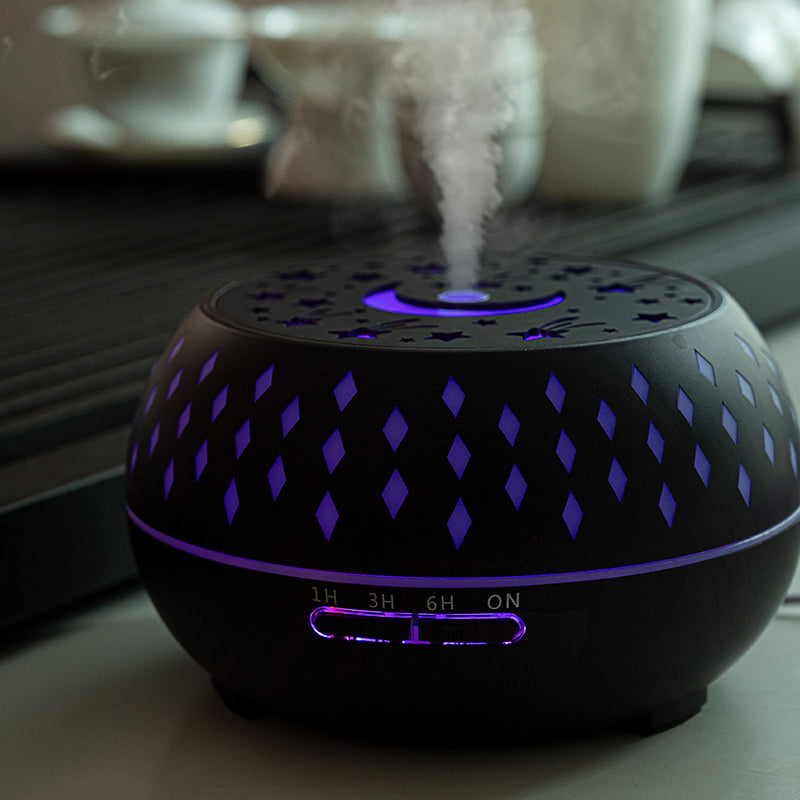 Wood Grain Ultrasonic Humidifier with Star Night Light
