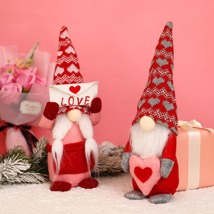 Valentine's Day Gnome Plush Décor with LOVE Heart