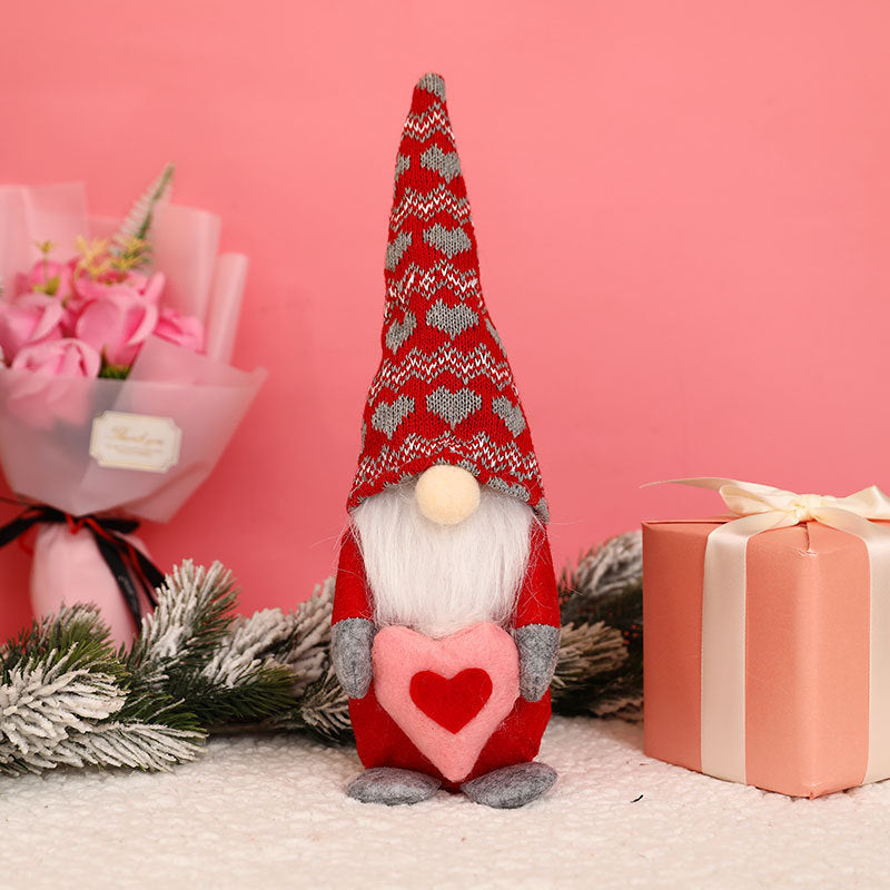 Valentine's Day Gnome Plush Décor with LOVE Heart