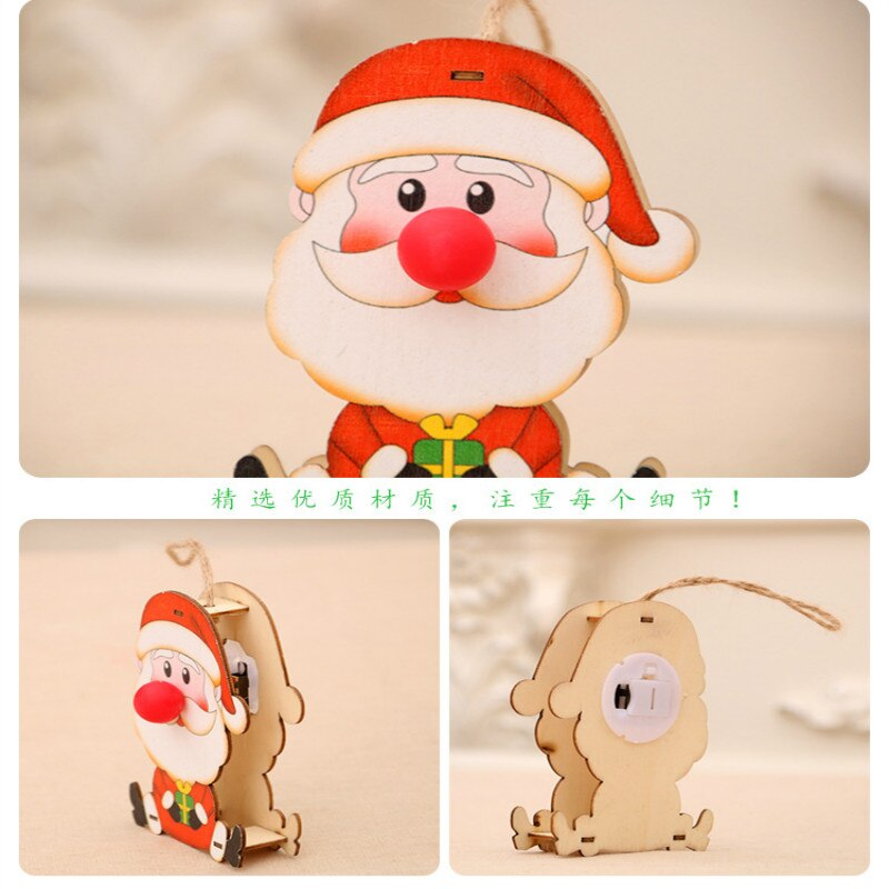 Wood Christmas Tree Ornament With Warm Festive Glow