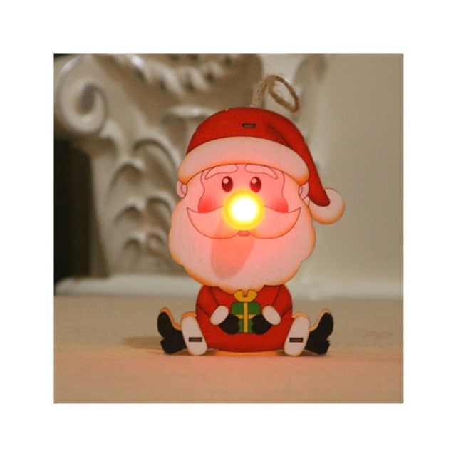 Wood Christmas Tree Ornament With Warm Festive Glow