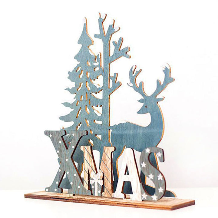 Wooden Christmas Tree Ornament Woodland Centerpiece