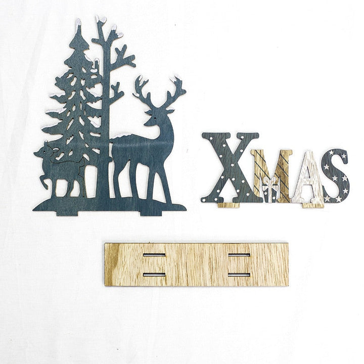 Wooden Christmas Tree Ornament Woodland Centerpiece