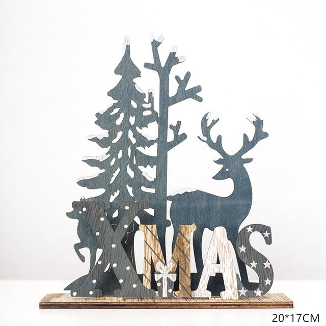Wooden Christmas Tree Ornament Woodland Centerpiece
