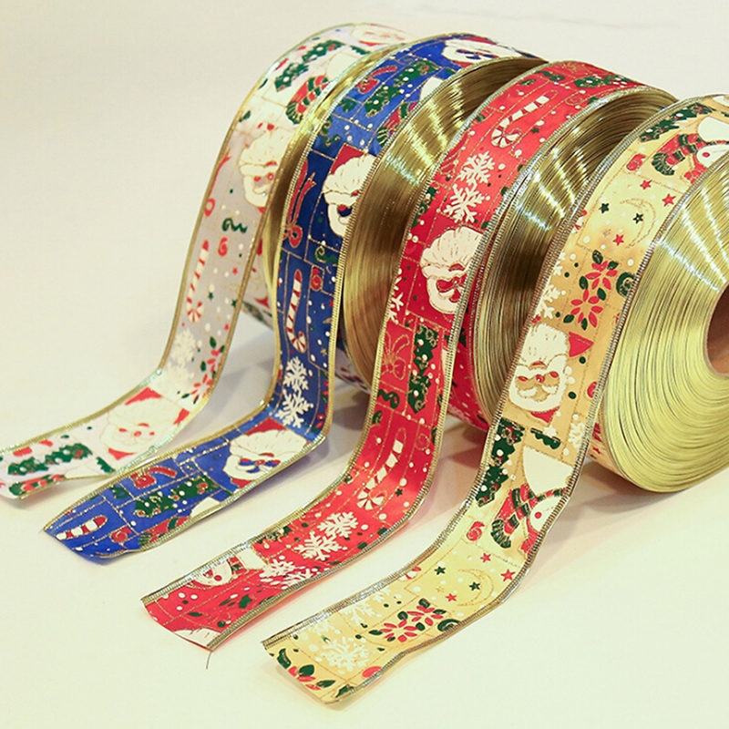 Christmas Wired Ribbon for Gift Wrap and Tree Decor