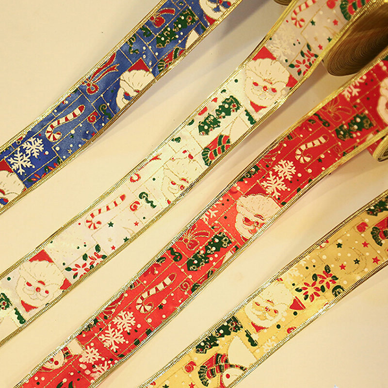 Christmas Wired Ribbon for Gift Wrap and Tree Decor