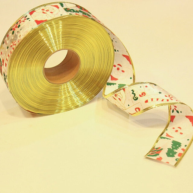 Christmas Wired Ribbon for Gift Wrap and Tree Decor