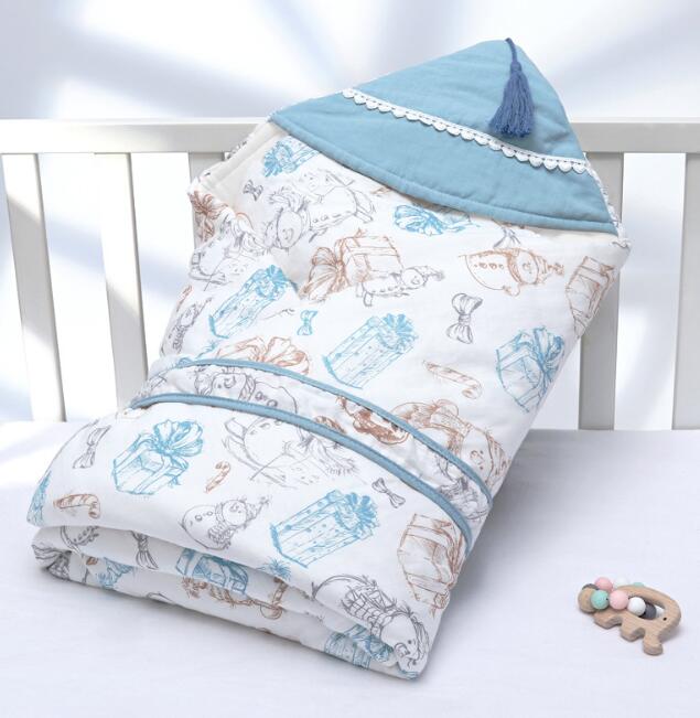 Newborn Baby Swaddle Wrap, Double-Layer Cotton Cocoon