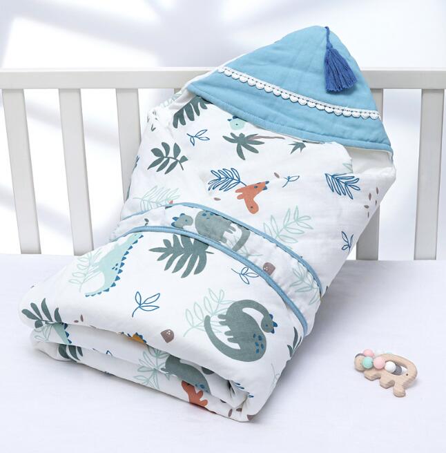 Newborn Baby Swaddle Wrap, Double-Layer Cotton Cocoon