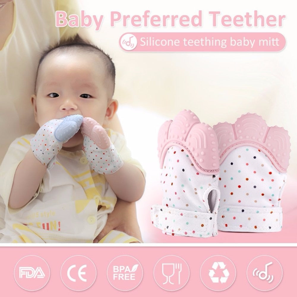 Silicone Teething Mitten for Soothing Sore Baby Gums