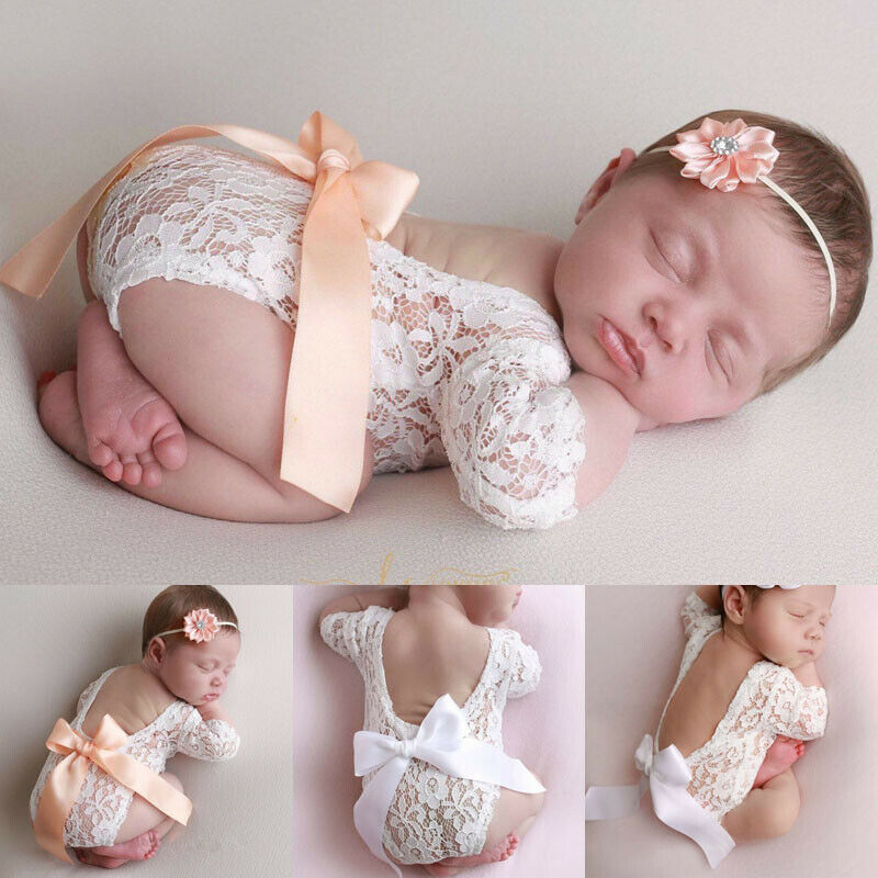 Newborn Lace Bodysuit Set for Ethereal Baby Portraits