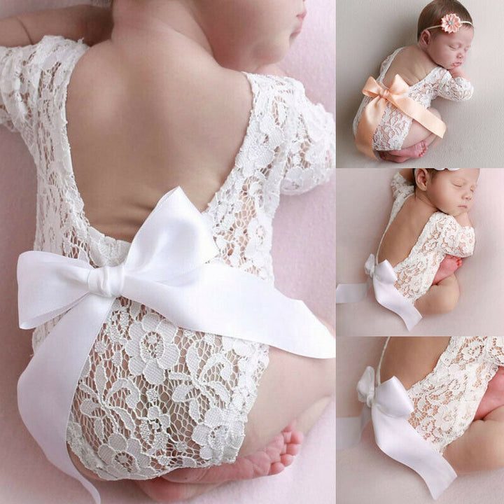 Newborn Lace Bodysuit Set for Ethereal Baby Portraits