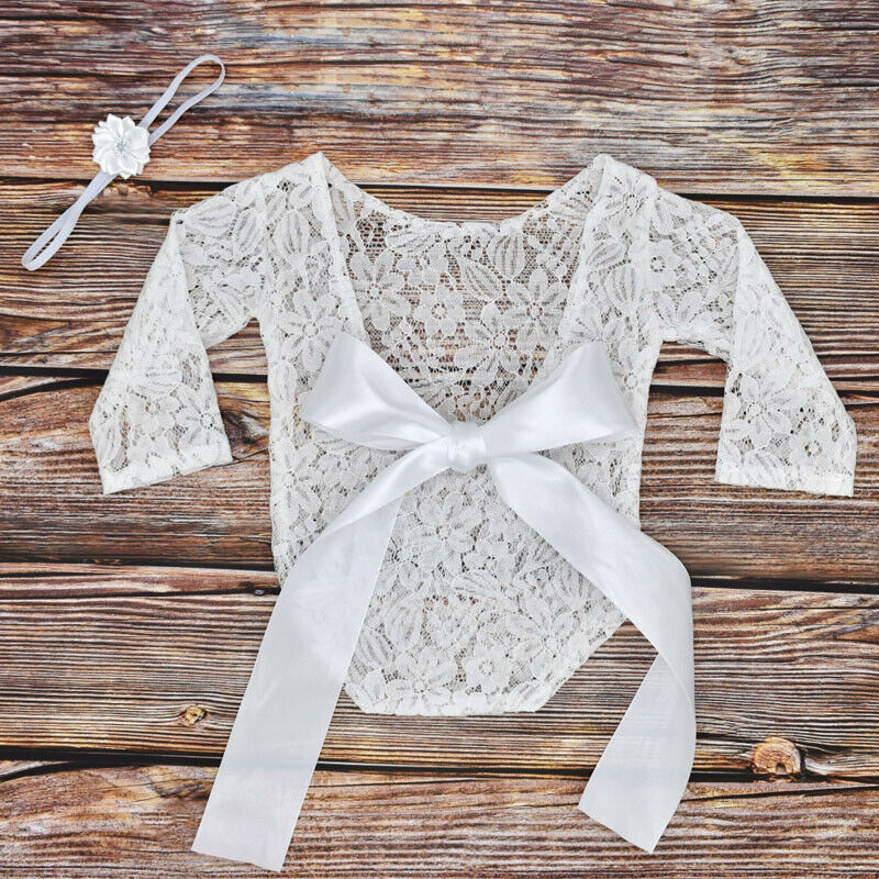 Newborn Lace Bodysuit Set for Ethereal Baby Portraits