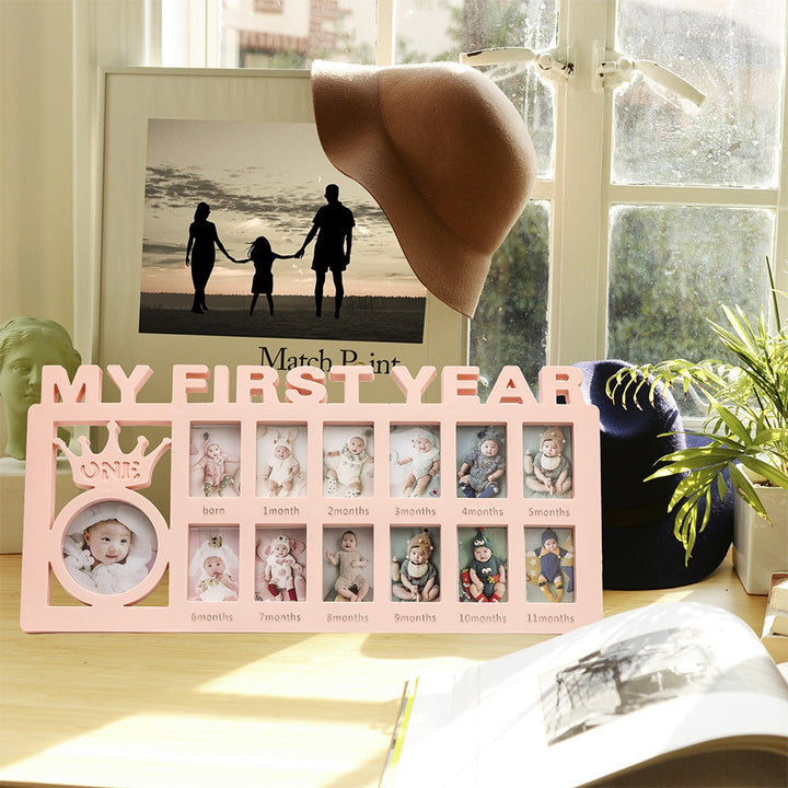 Baby First Year Photo Frame | 12-Month Growth Keepsake