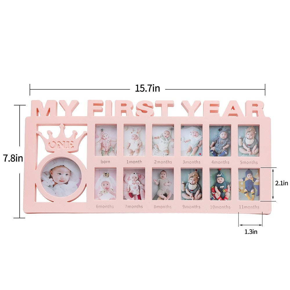 Baby First Year Photo Frame | 12-Month Growth Keepsake