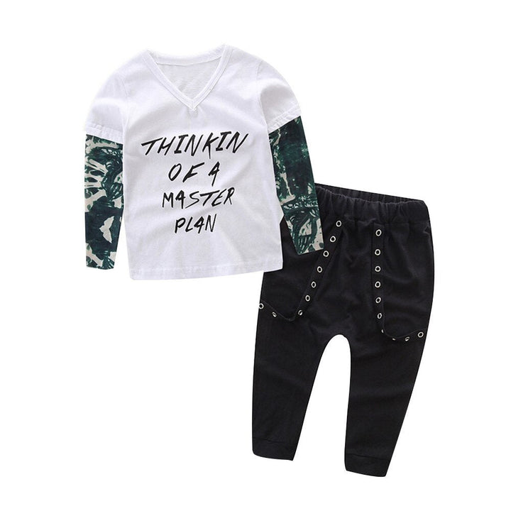 Baby Boy Camo Sleeve Outfit Set for Everyday Style