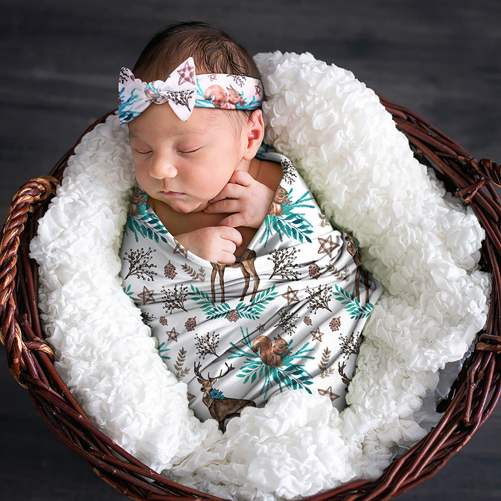 Newborn Wrap & Bow Set for Dreamy Floral Photos