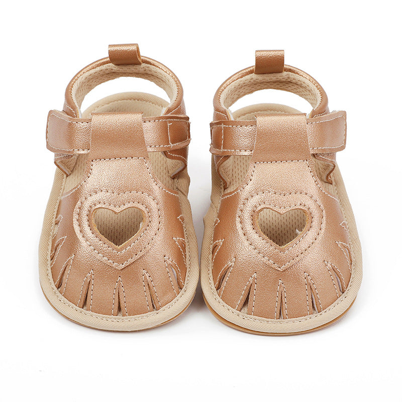 Baby Summer Sandals: Breathable Heart-Detail Shoes