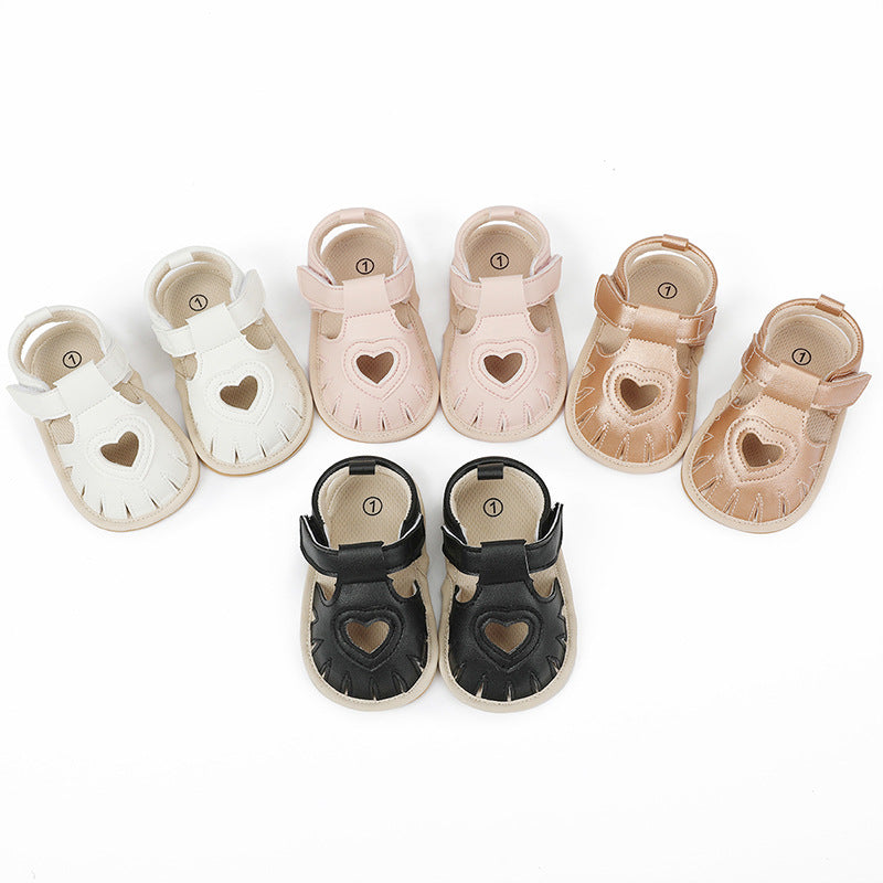 Baby Summer Sandals: Breathable Heart-Detail Shoes
