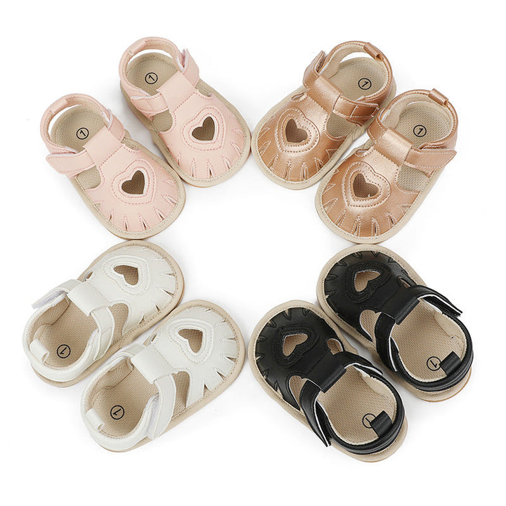Baby Summer Sandals: Breathable Heart-Detail Shoes