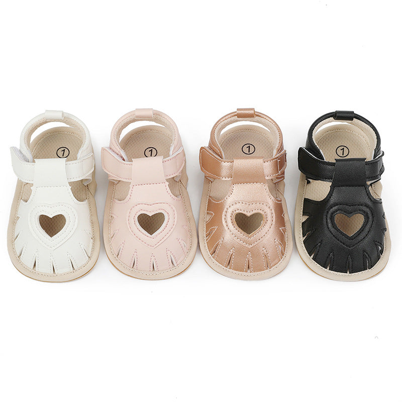 Baby Summer Sandals: Breathable Heart-Detail Shoes