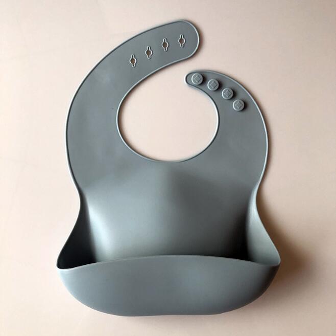 Silicone Baby Bib With Wide Catch-All Pocket