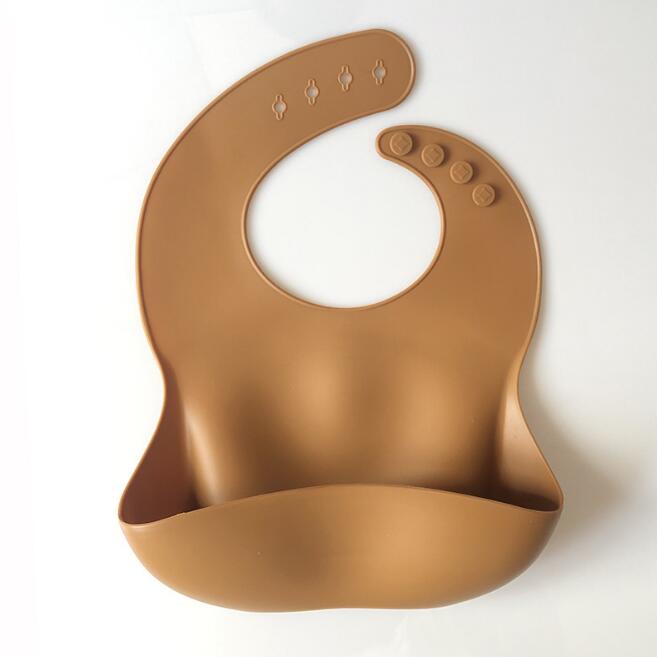 Silicone Baby Bib With Wide Catch-All Pocket