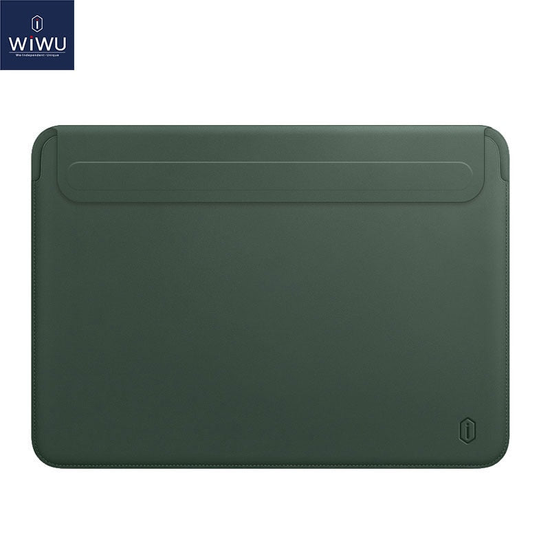 MacBook Pro Sleeve Case, Navy PU Leather Magnetic Flap