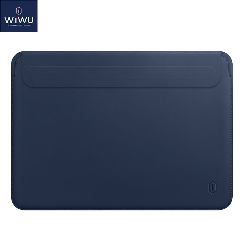 MacBook Pro Sleeve Case, Navy PU Leather Magnetic Flap