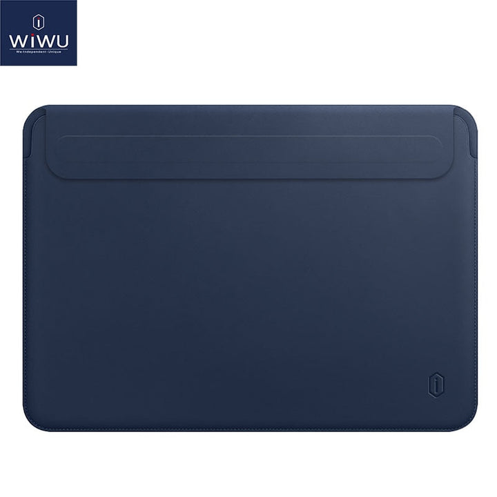 MacBook Pro Sleeve Case, Navy PU Leather Magnetic Flap