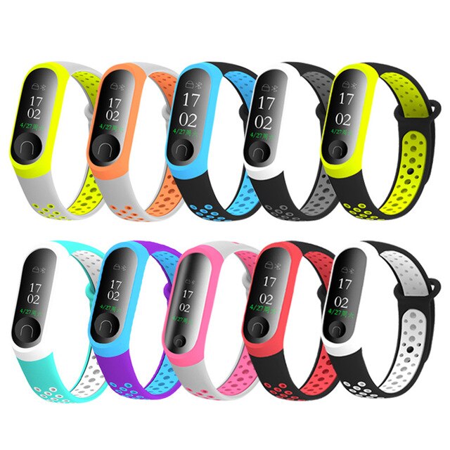 Xiaomi Mi Band 3 & 4 Sport Strap, Breathable Two-Tone