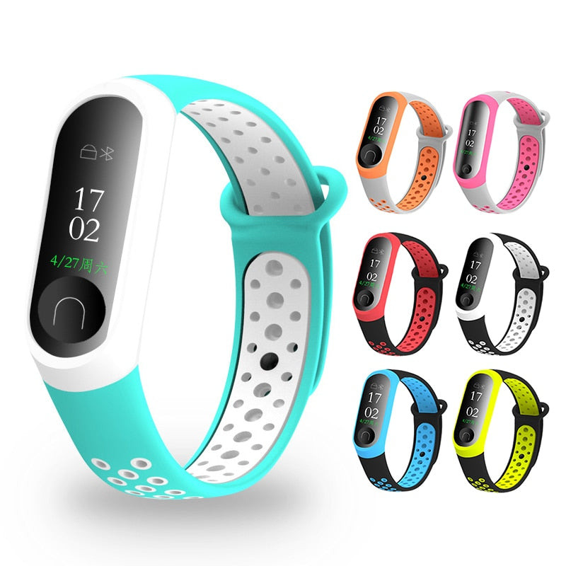 Xiaomi Mi Band 3 & 4 Sport Strap, Breathable Two-Tone
