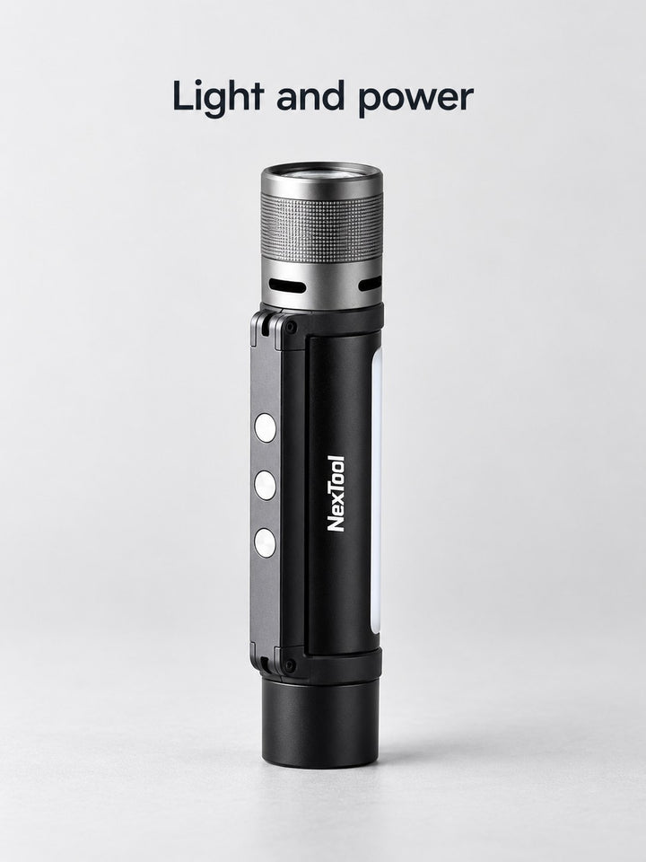 1000lm Rechargeable Flashlight & Phone Power Bank 6-in-1