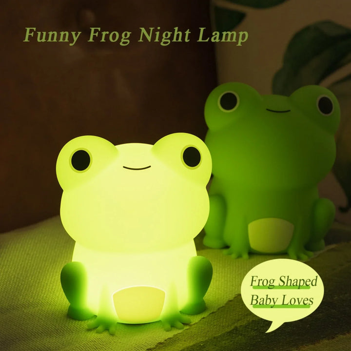 Silicone Frog Night Light for Kids with Dimmer Timer