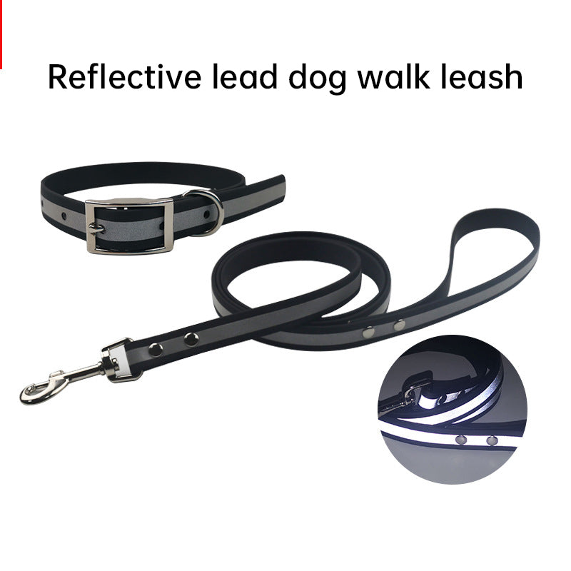 Reflective Dog Collar and Leash Set for Night Walks