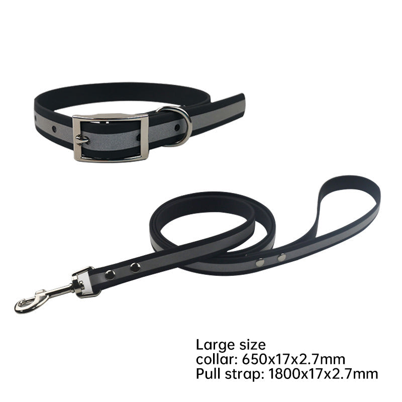 Reflective Dog Collar and Leash Set for Night Walks