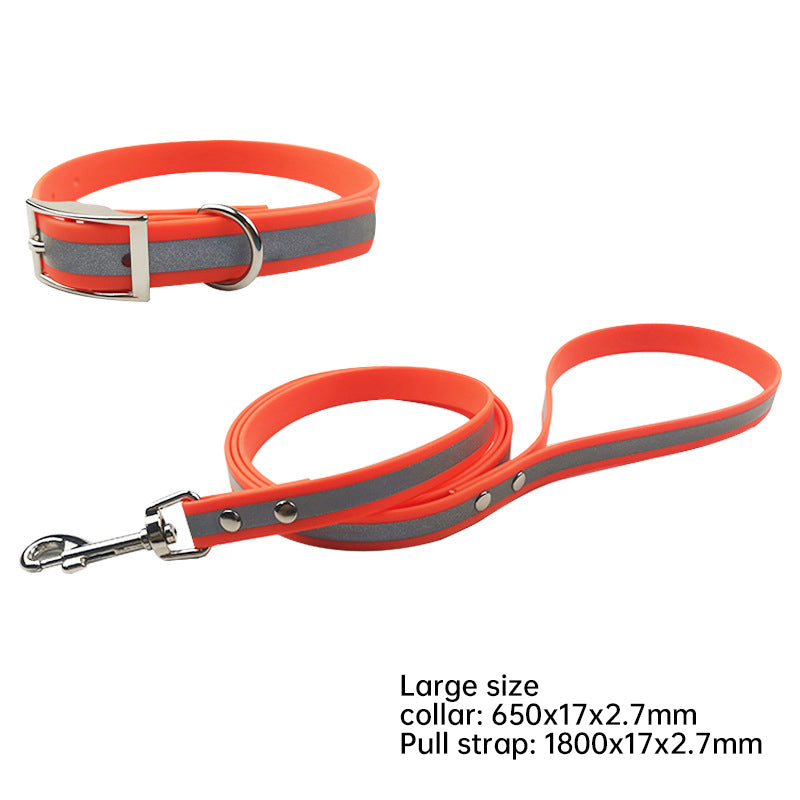 Reflective Dog Collar and Leash Set for Night Walks