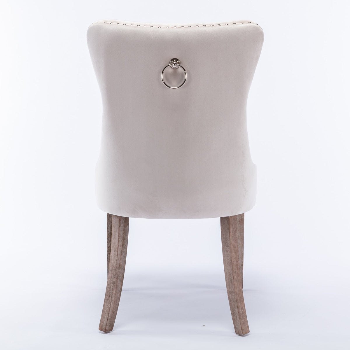 Tufted Velvet Dining Chairs Set of 2 with Solid Wood Legs