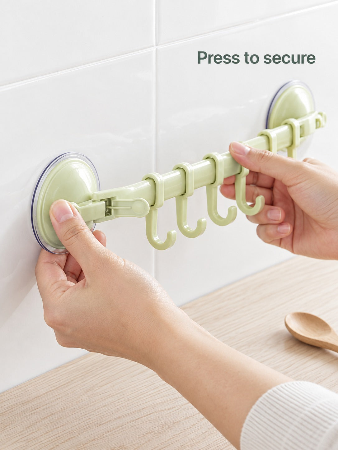 No-Drill Suction Towel Rail for Tile Bathroom Walls